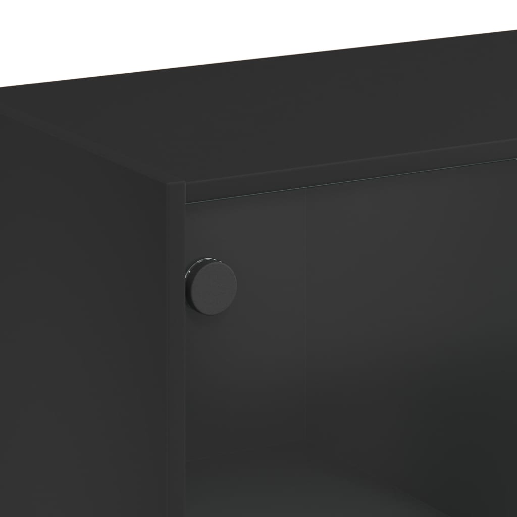 Highboard med dører svart 68x37x109 cm konstruert tre
