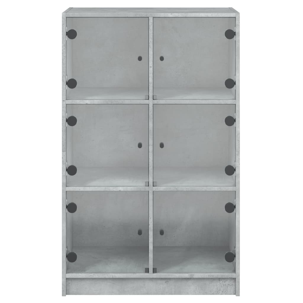Highboard med dører betonggrå 68x37x109 cm konstruert tre