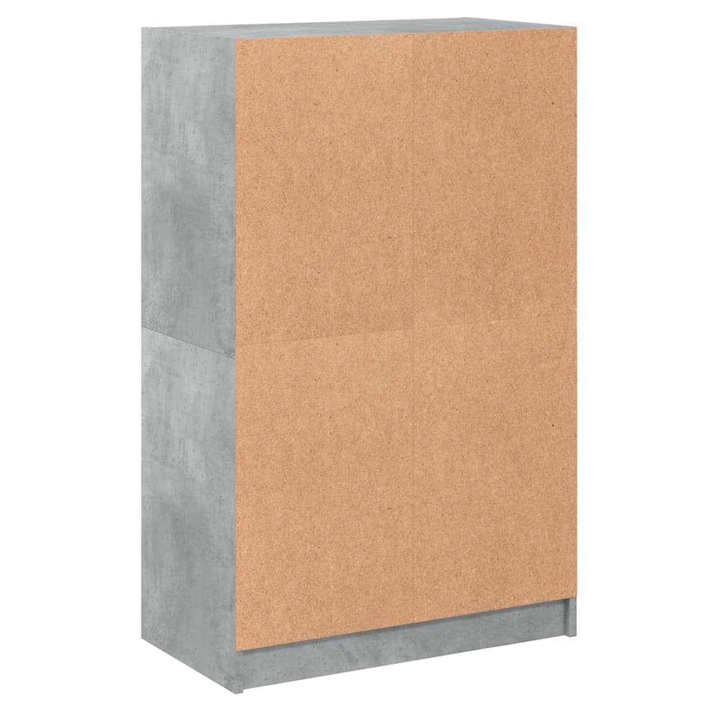 Highboard med dører betonggrå 68x37x109 cm konstruert tre