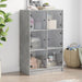 Highboard med dører betonggrå 68x37x109 cm konstruert tre