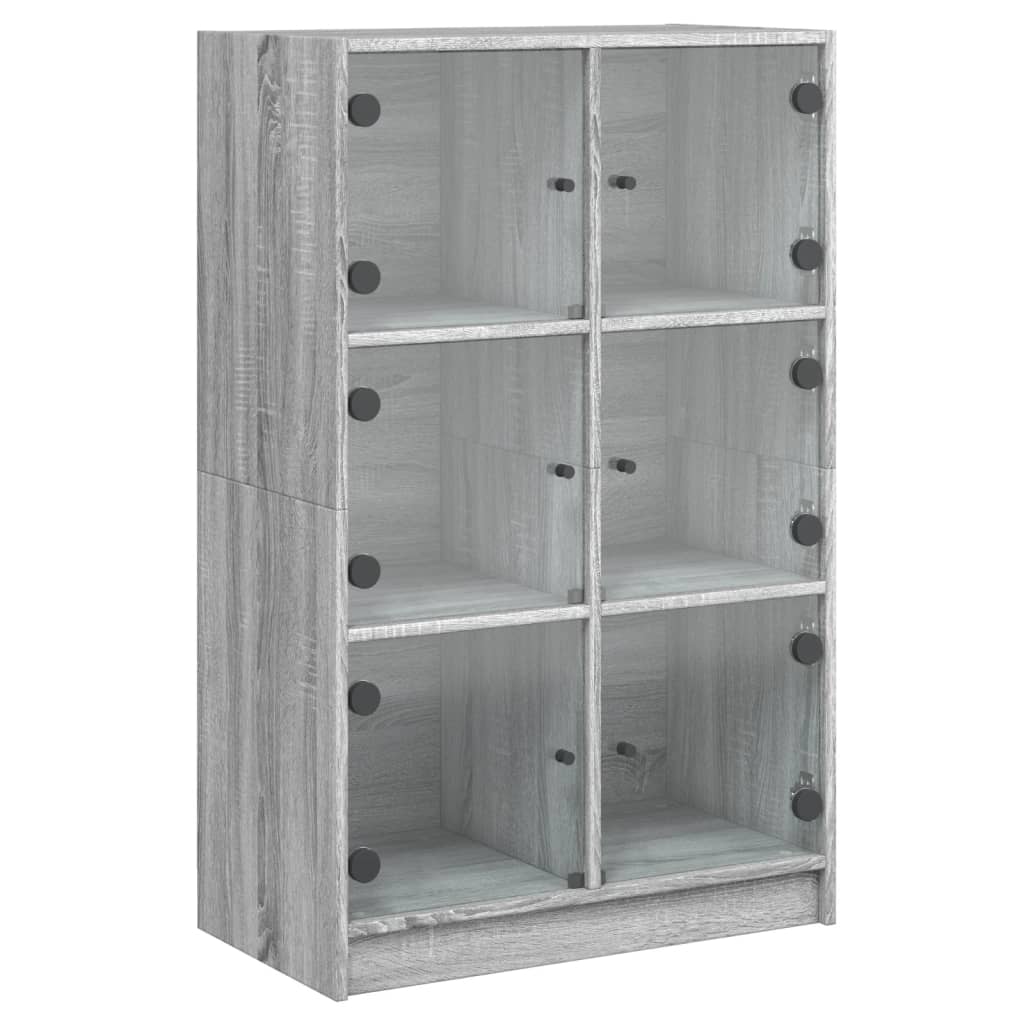 Highboard med dører grå sonoma 68x37x109 cm konstruert tre