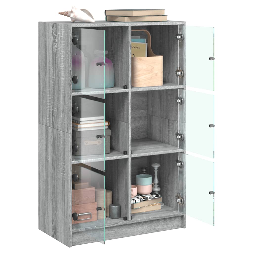 Highboard med dører grå sonoma 68x37x109 cm konstruert tre