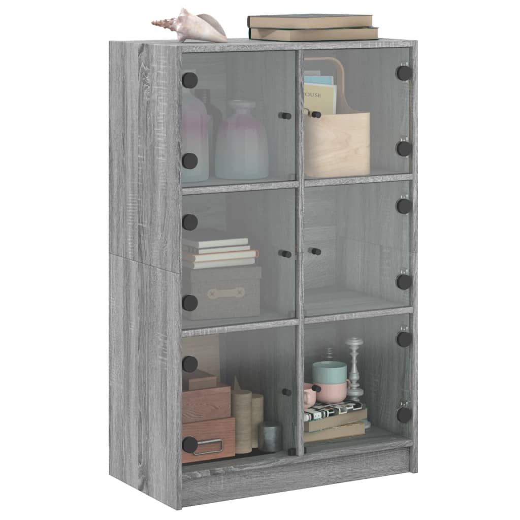 Highboard med dører grå sonoma 68x37x109 cm konstruert tre