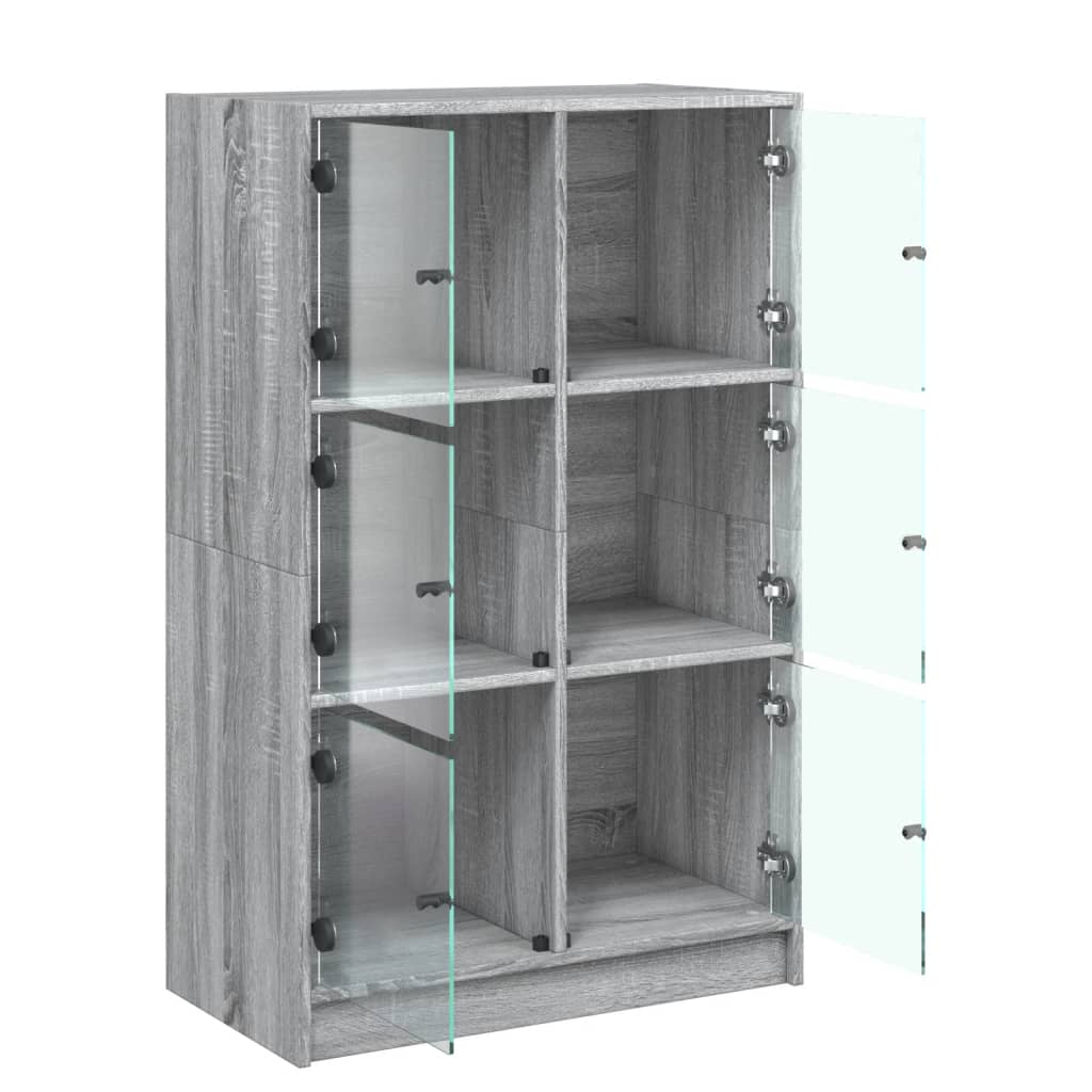 Highboard med dører grå sonoma 68x37x109 cm konstruert tre