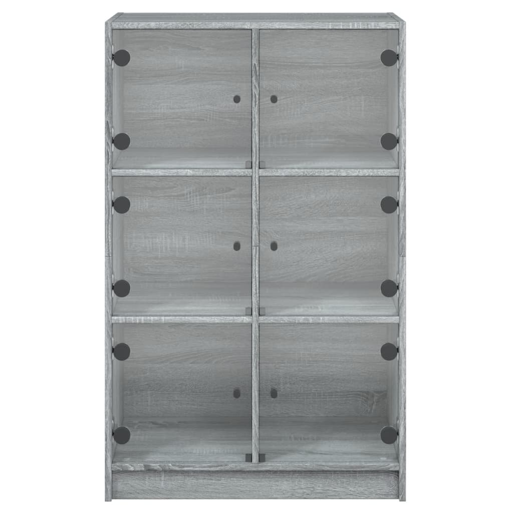 Highboard med dører grå sonoma 68x37x109 cm konstruert tre