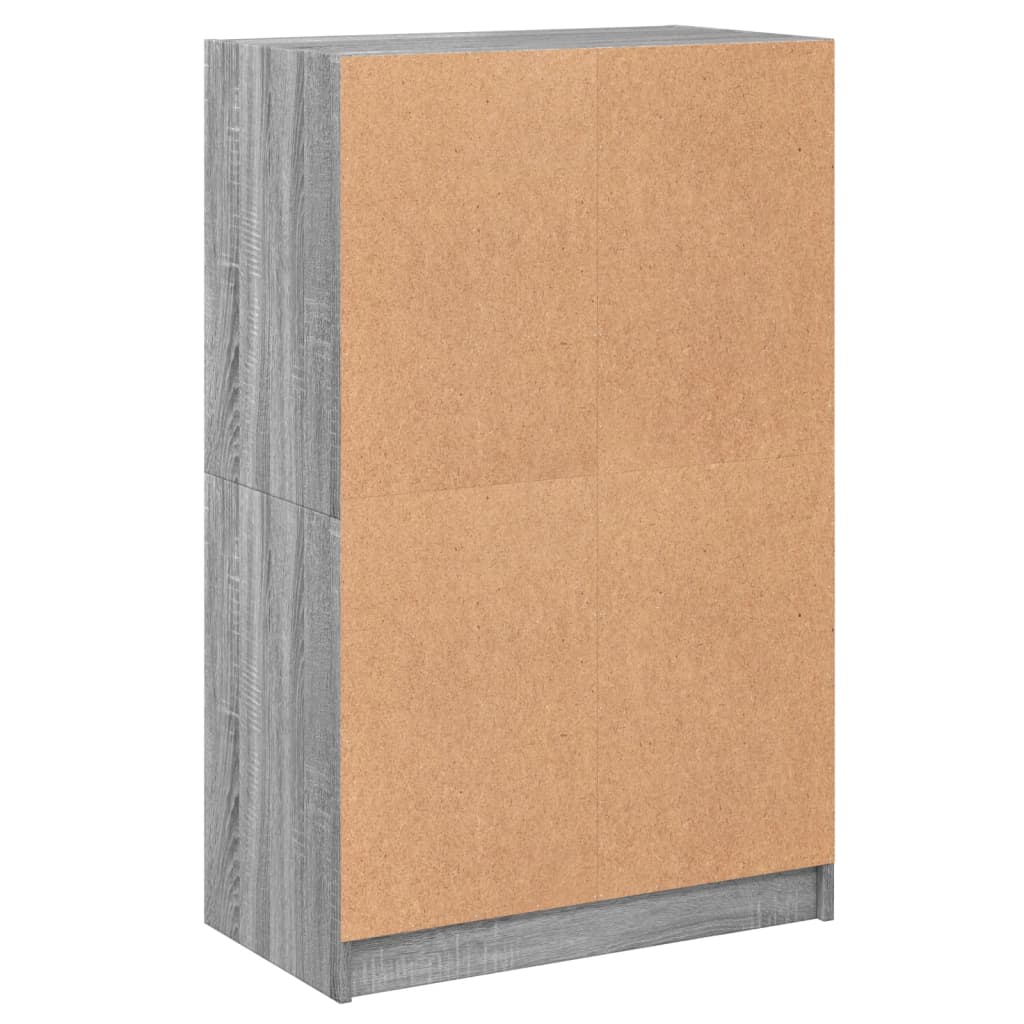Highboard med dører grå sonoma 68x37x109 cm konstruert tre