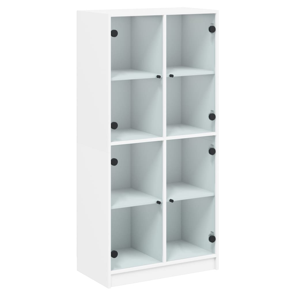 Highboard med dører hvit 68x37x142 cm konstruert tre