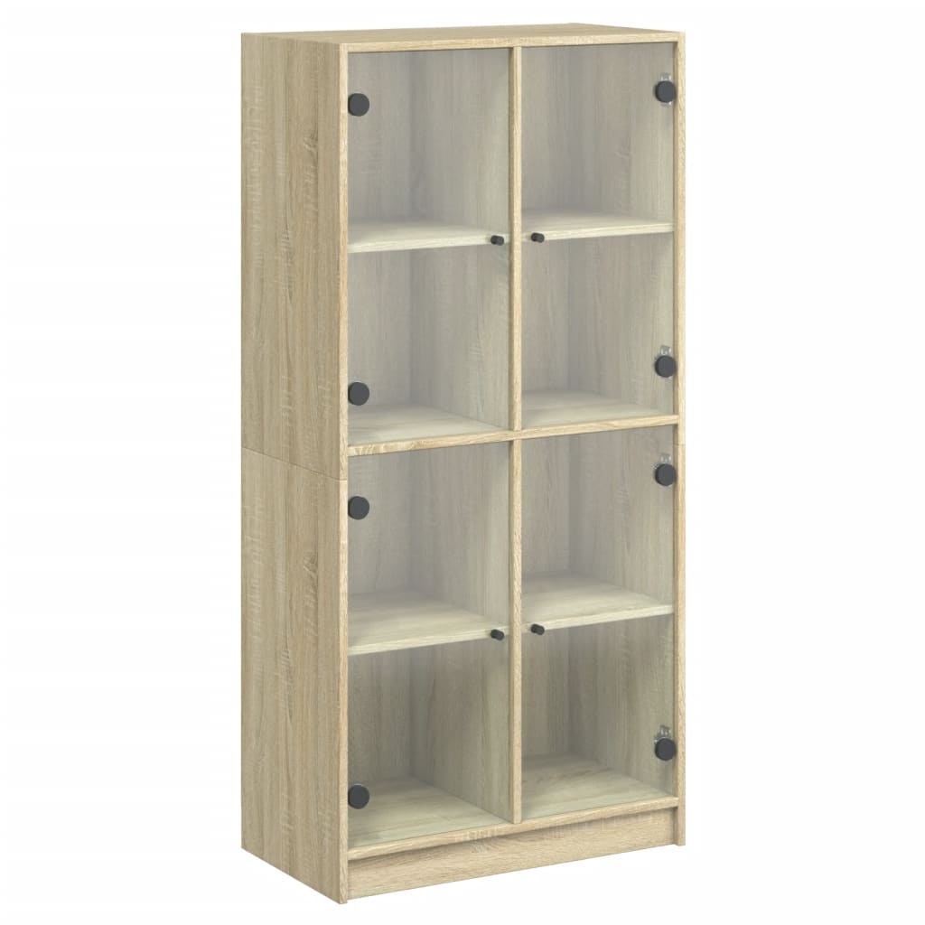 Highboard med dører sonoma eik 68x37x142 cm konstruert tre