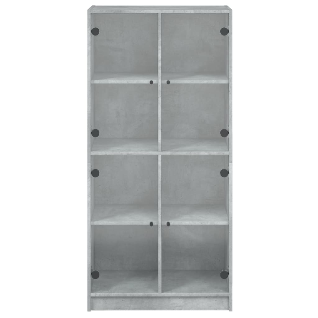 Highboard med dører betonggrå 68x37x142 cm konstruert tre
