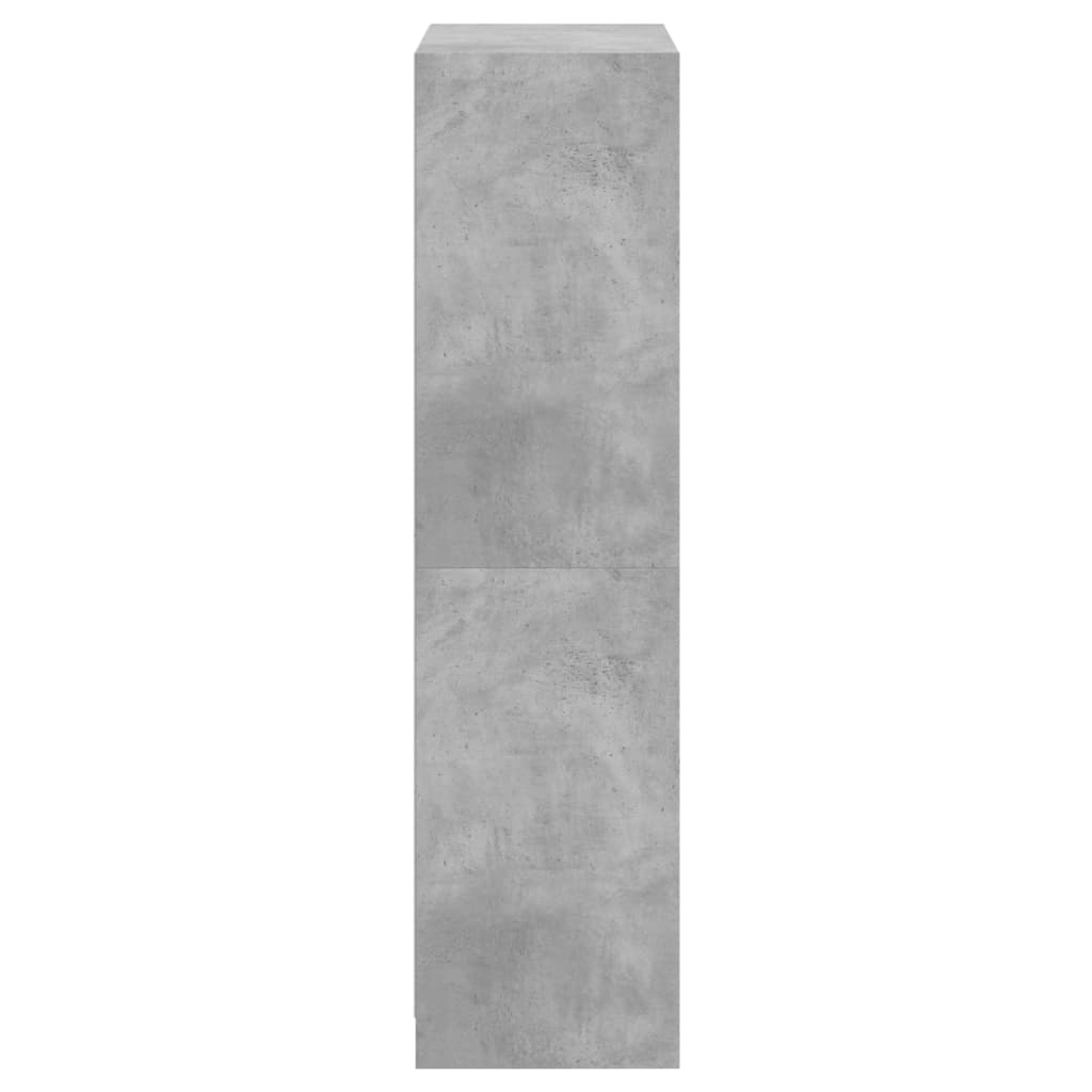 Highboard med dører betonggrå 68x37x142 cm konstruert tre