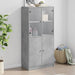 Highboard med dører betonggrå 68x37x142 cm konstruert tre