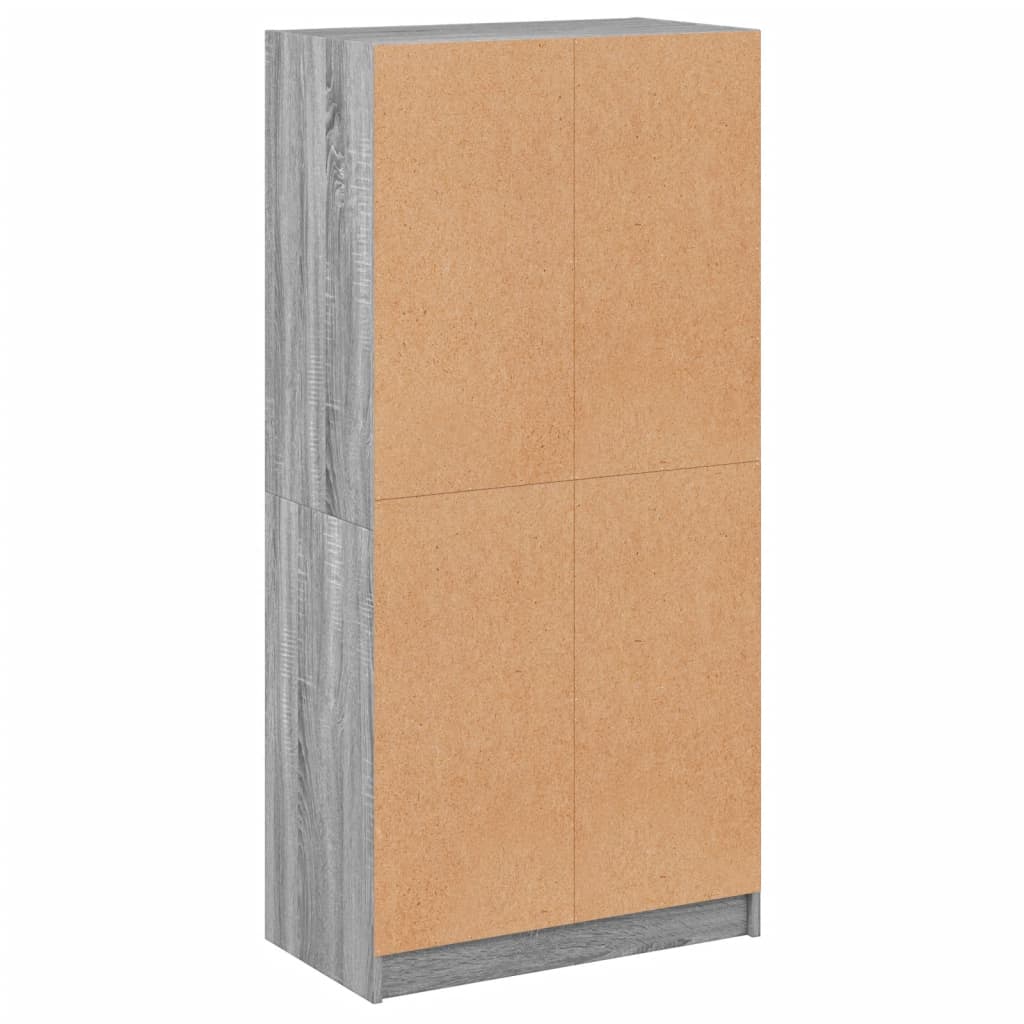 Highboard med dører grå sonoma 68x37x142 cm konstruert tre