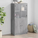 Highboard med dører grå sonoma 68x37x142 cm konstruert tre