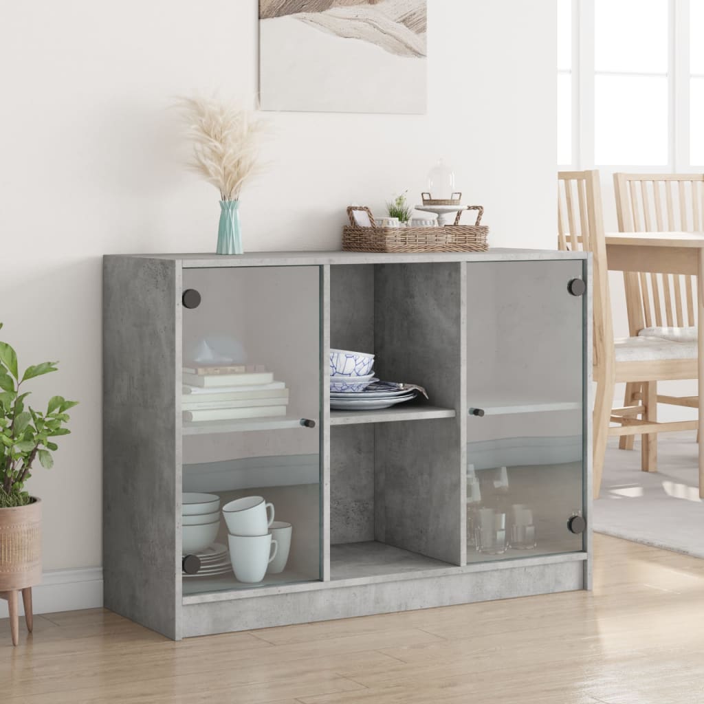Skjenk betonggrå 102x37x75,5 cm konstruert tre