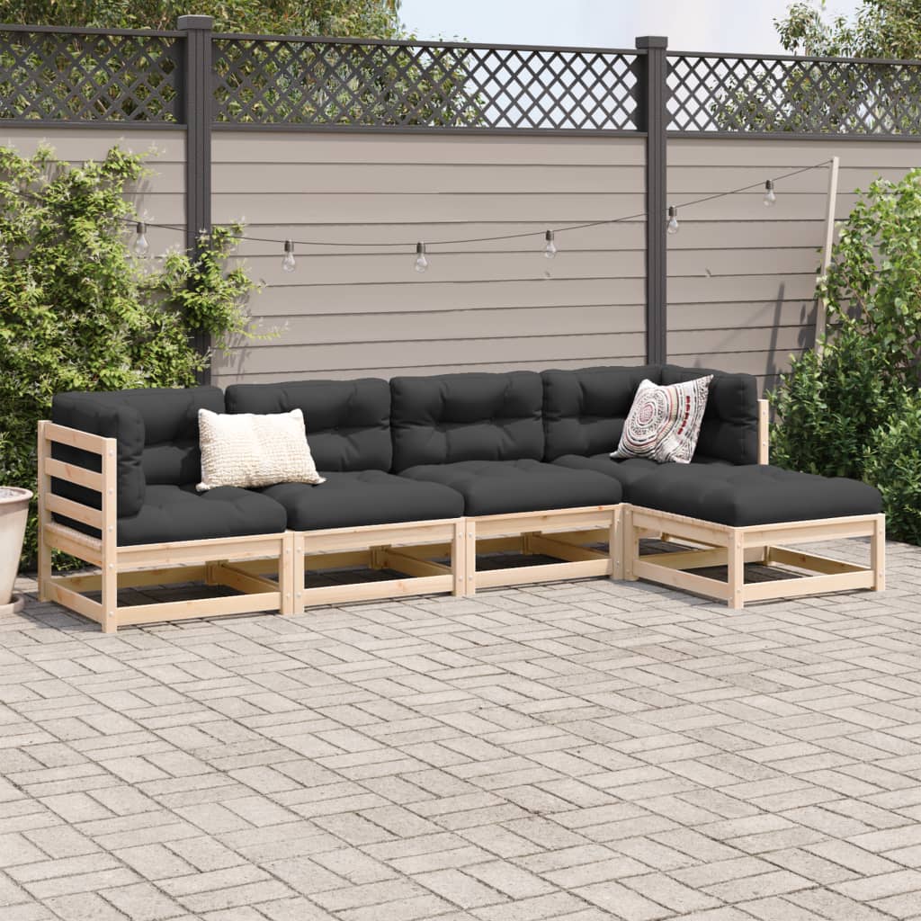 Hagesofasett 5 deler heltre furu