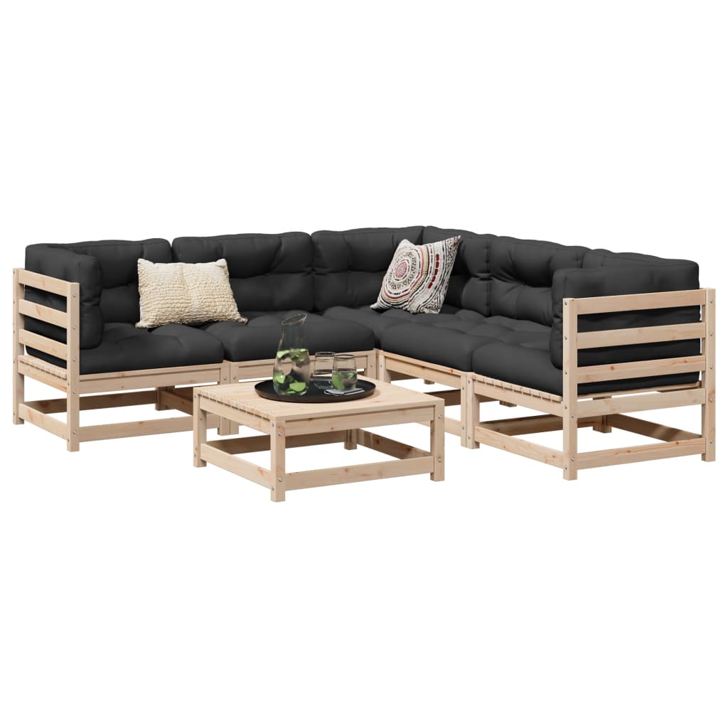 Hagesofasett 6 deler heltre furu