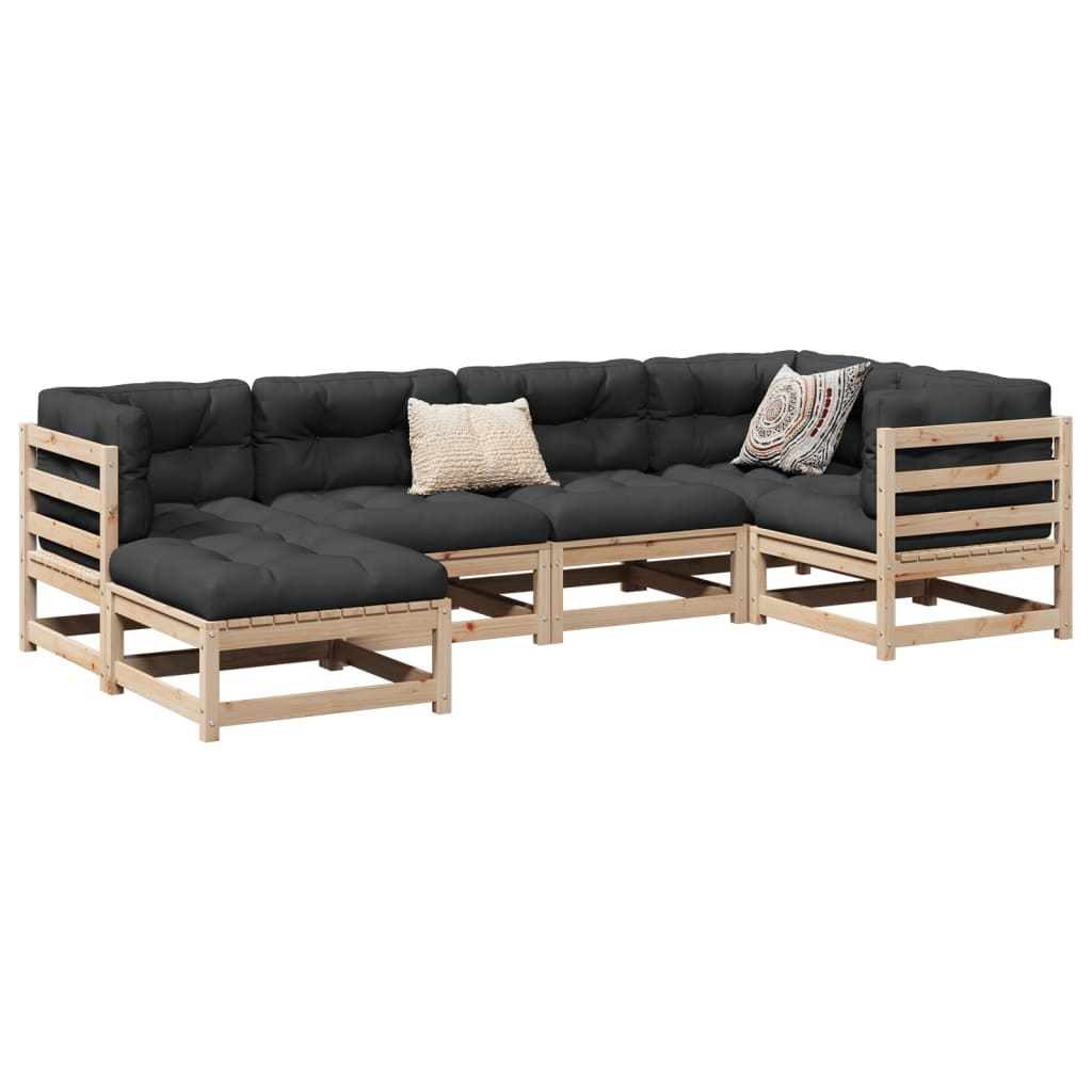 Hagesofasett 6 deler heltre furu