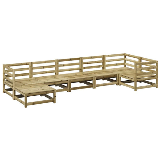 Hagesofasett 7 deler impregnert furu