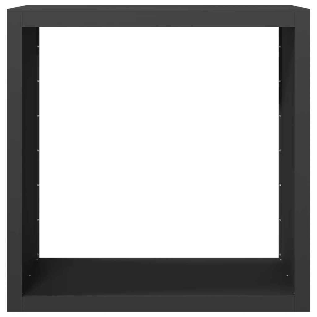 Vedstativ svart 100x40x100 cm stål