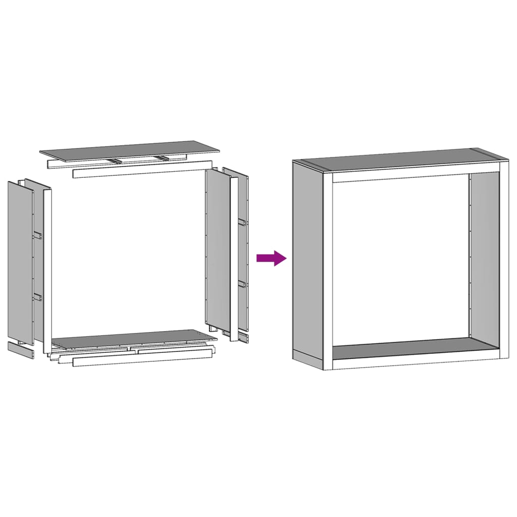 Vedstativ hvit 100x40x100 cm stål