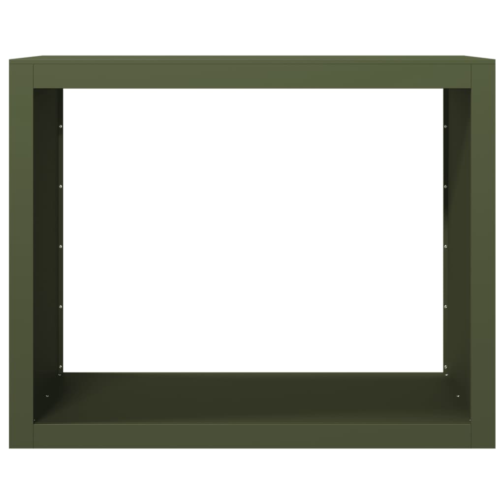 Vedstativ grønn 100x40x80 cm stål