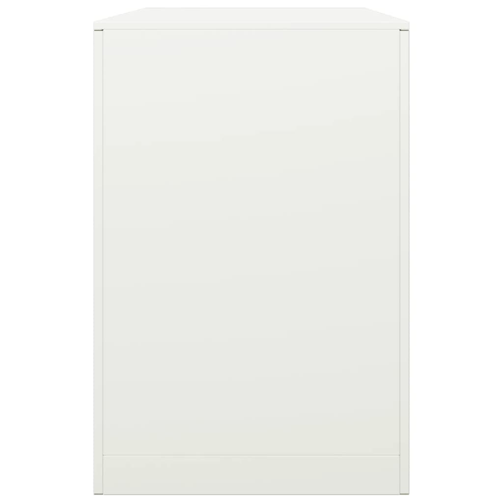 Vedstativ hvit 100x40x60 cm stål