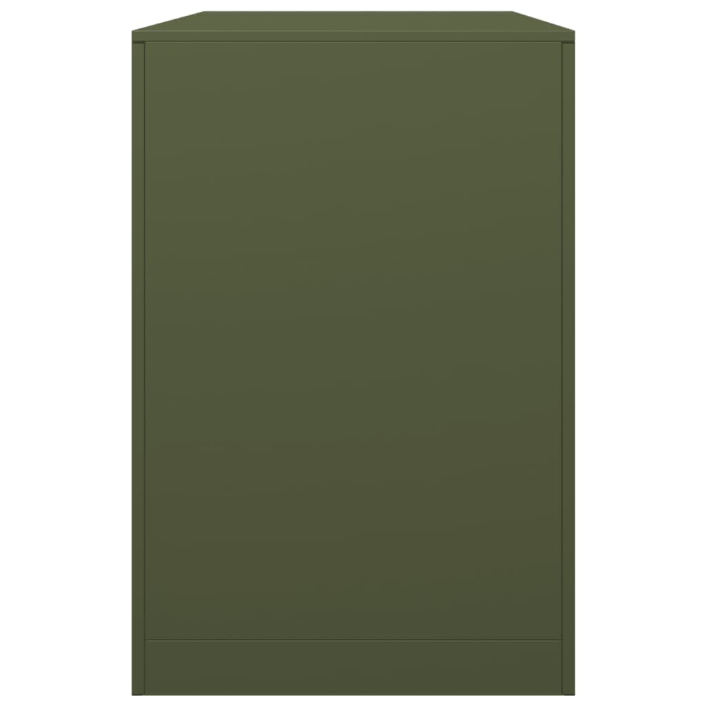 Vedstativ grønn 100x40x60 cm stål
