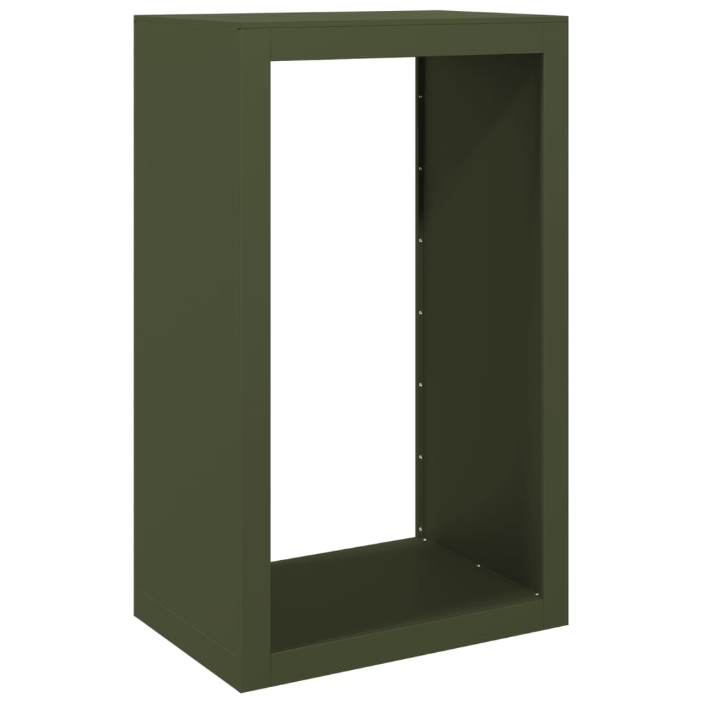 Vedstativ grønn 60x40x100 cm stål