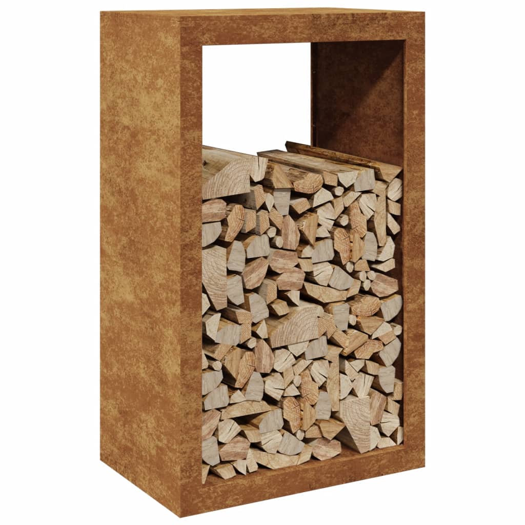 Vedstativ 60x40x100 cm oksidert stål