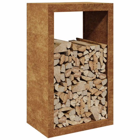 Vedstativ 60x40x100 cm oksidert stål