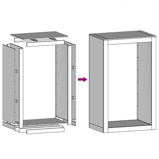 Vedstativ 60x40x100 cm oksidert stål
