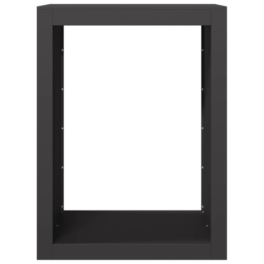 Vedstativ svart 60x40x100 cm stål