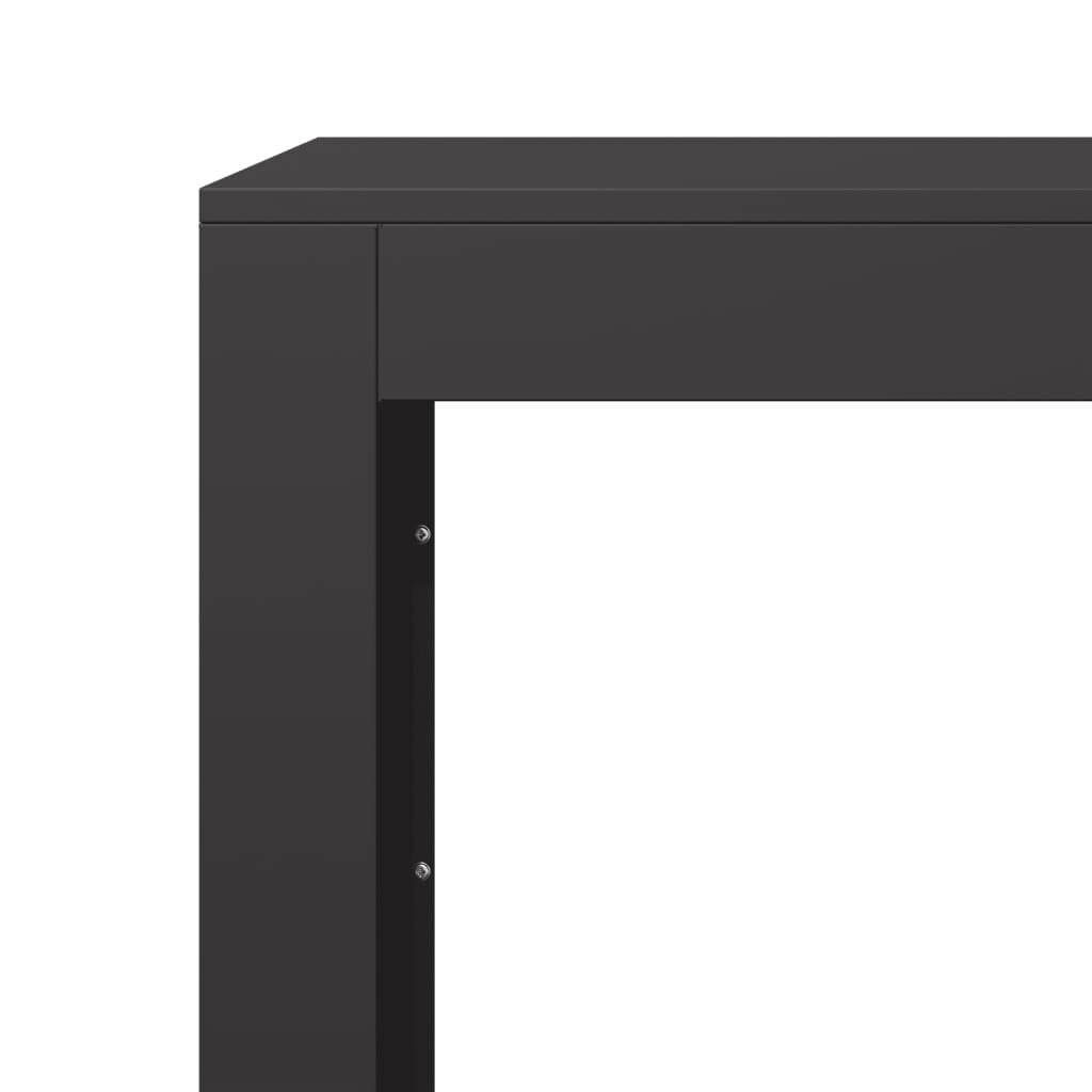 Vedstativ svart 60x40x60 cm stål