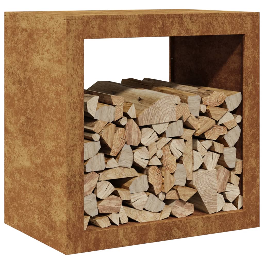 Vedstativ 60x40x60 cm oksidert stål