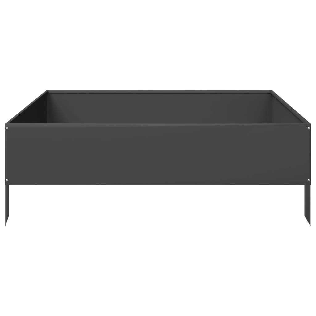 Forhøyet hagebed svart 100x100x33,5 cm stål
