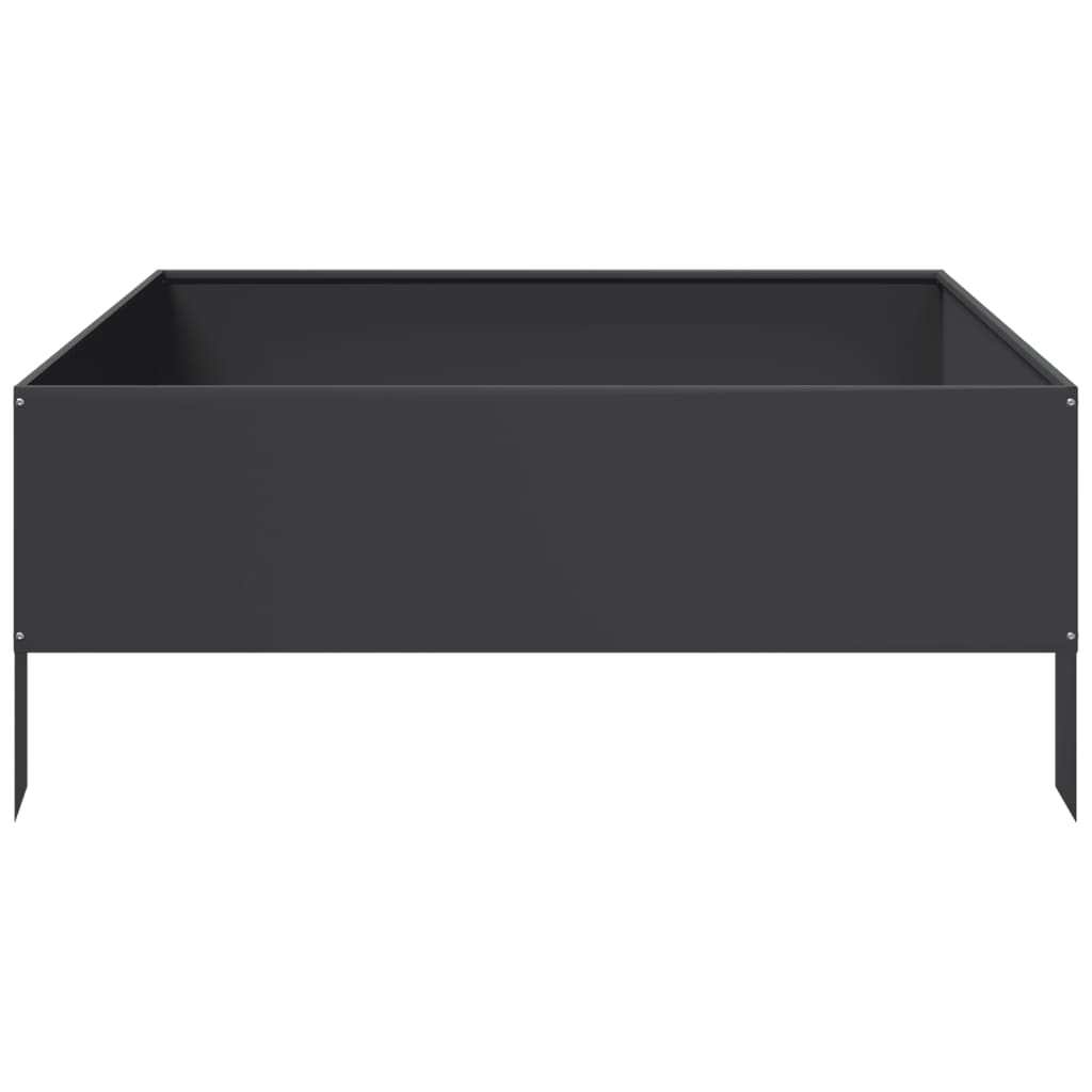 Høybed svart 100x100x41 cm stål
