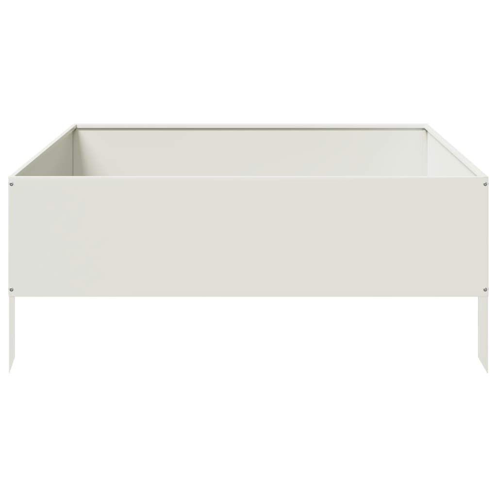 Høybed hvit 100x100x41 cm stål