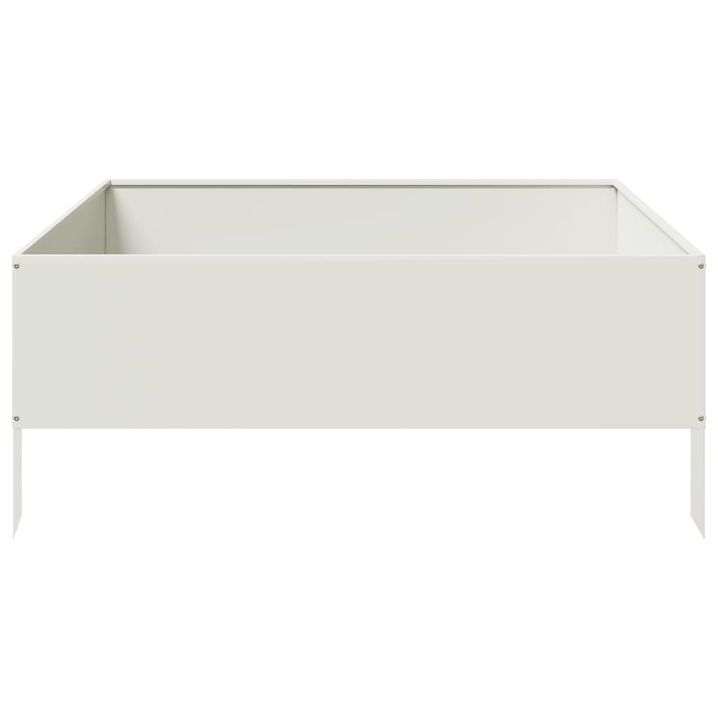 Høybed hvit 100x100x41 cm stål
