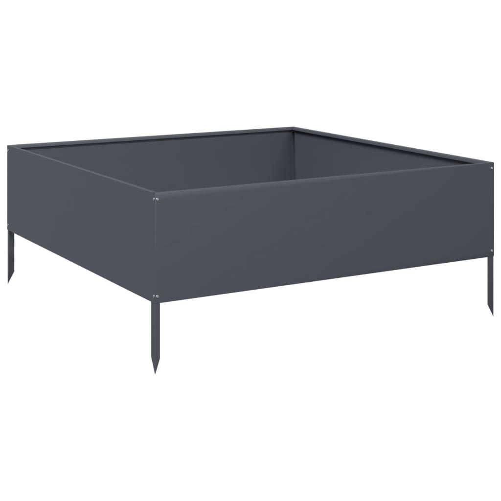Høybed antrasitt 100x100x41 cm stål