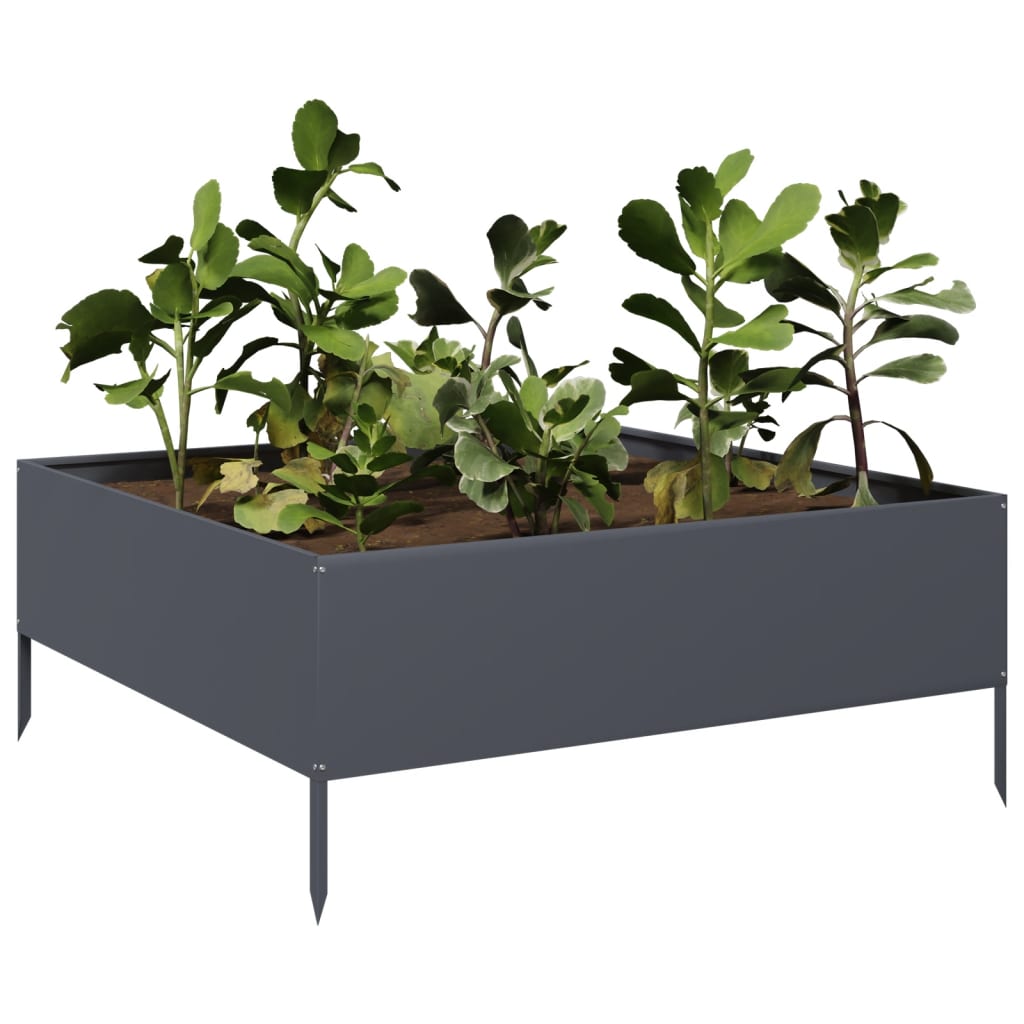 Høybed antrasitt 100x100x41 cm stål