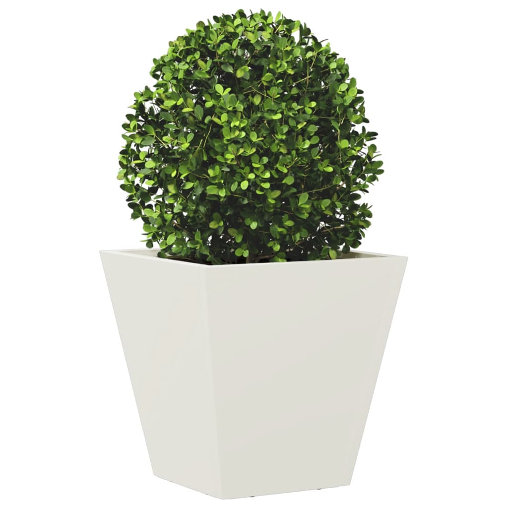 Plantekasser 2 stk hvit 30x30x30 cm stål