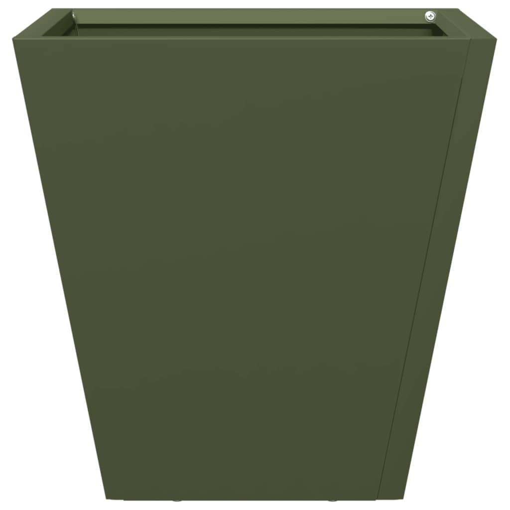 Plantekasser 2 stk olivengrønn 30x30x30 cm stål