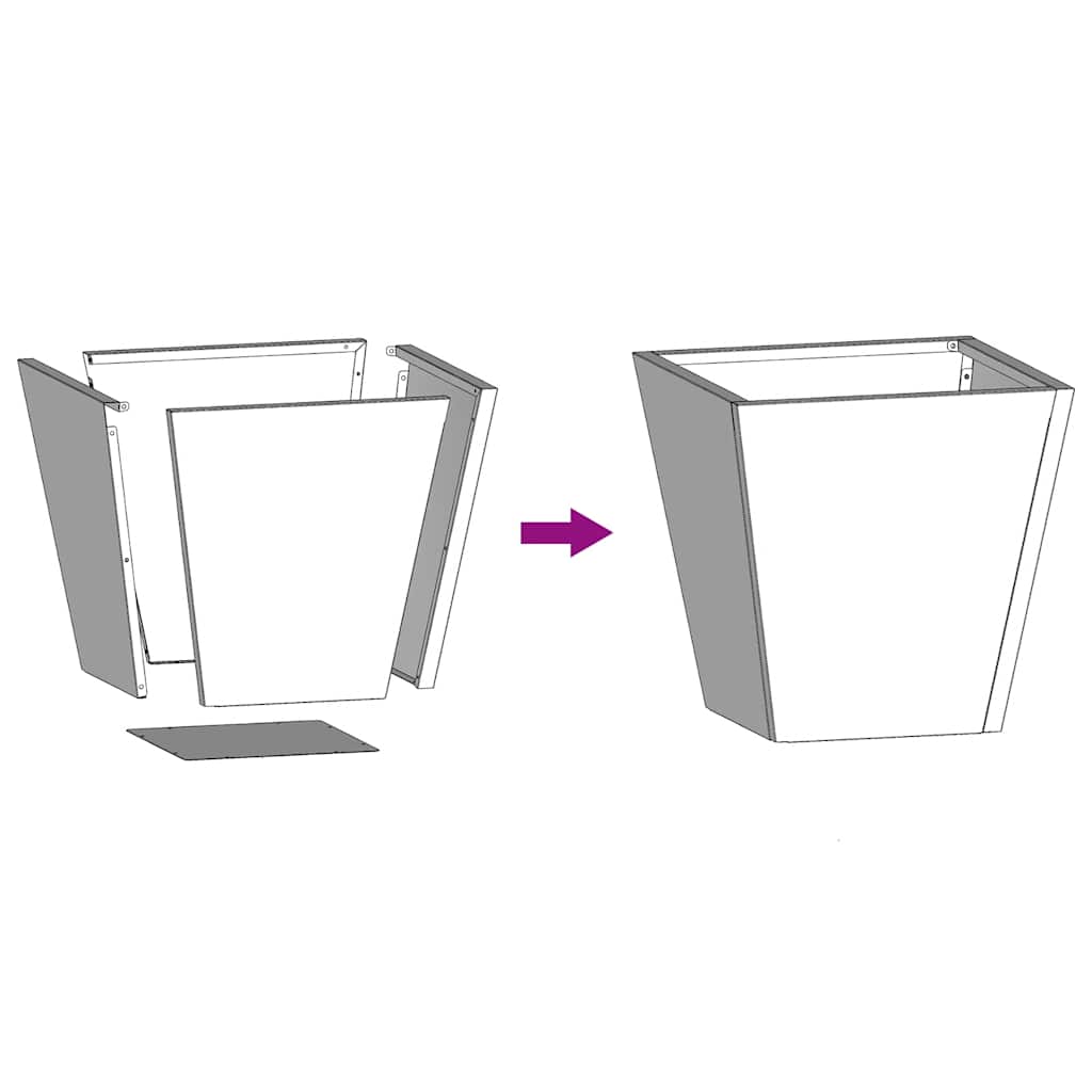 Hageplanter 2 stk 30x30x30 cm oksidert stål vidaXL
