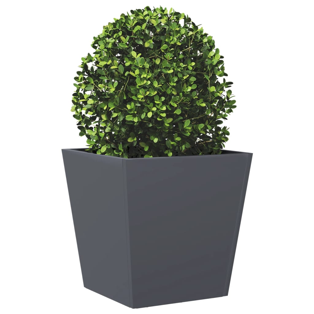 Plantekasser 2 stk antrasitt 40x40x40 cm stål