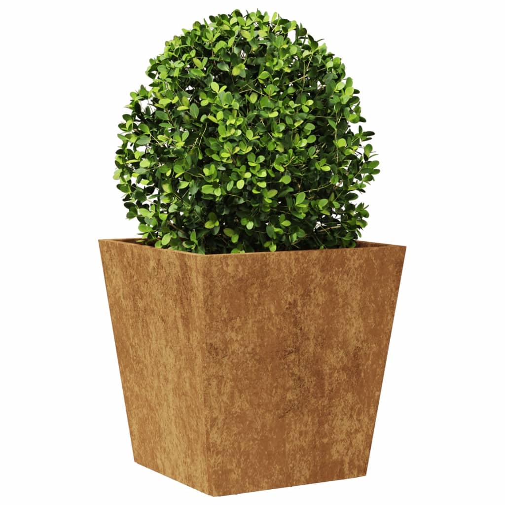 Hageplantekar 40x40x40 cm oksidert stål