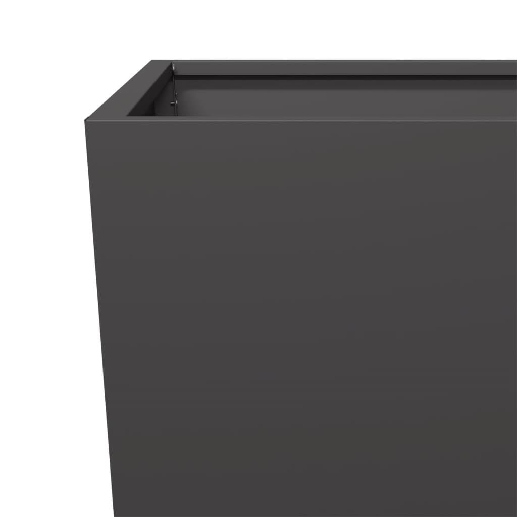 Plantekasser 2 stk svart 35x35x75 cm stål