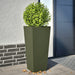Plantekasser 2 stk olivengrønn 35x35x75 cm stål