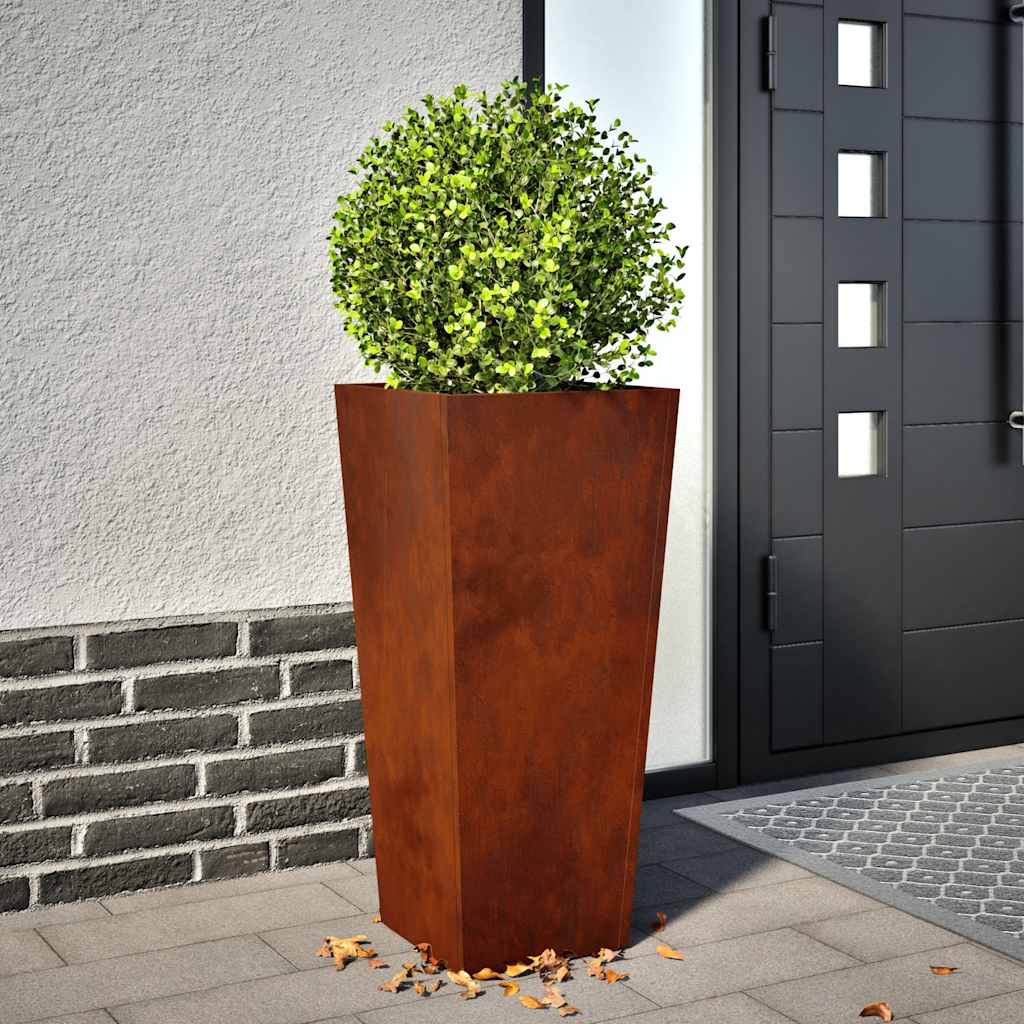 Hageplantekasse 35x35x75 cm oksidert stål