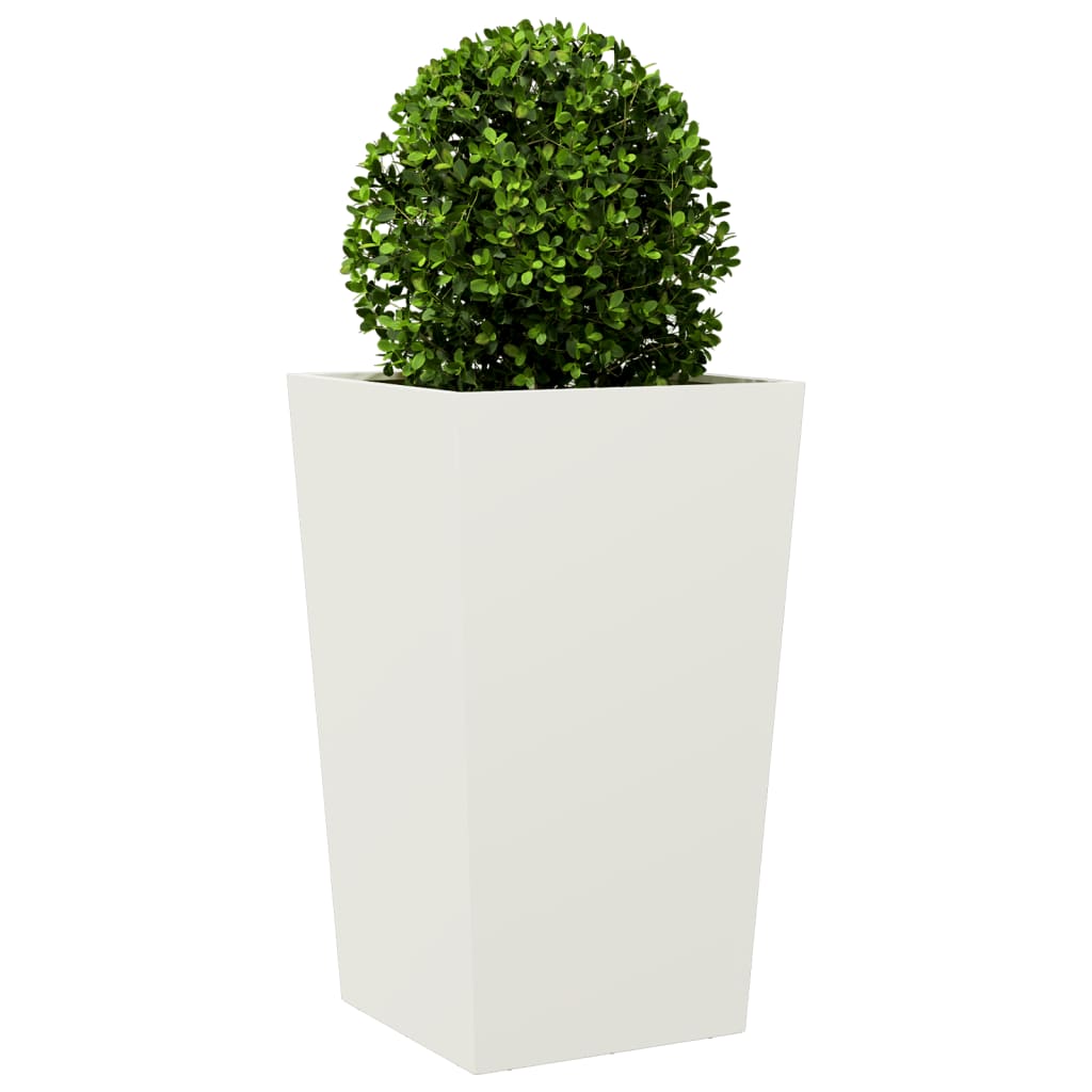 Plantekasser 2 stk hvit 45x45x75 cm stål
