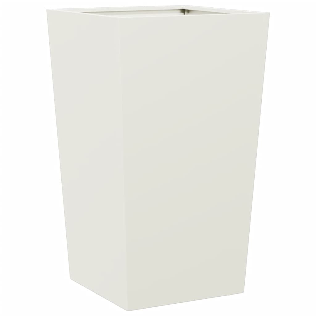 Plantekasser 2 stk hvit 45x45x75 cm stål